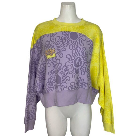 Nike Sportswear Uphoria Oversized Fleece Sweatshirt S Purple Yellow DV9648-546 - Picture 1 of 12